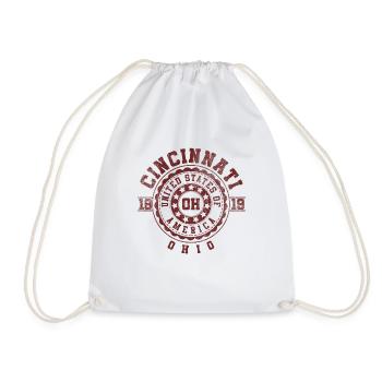 Cincinnati OH | Ohio Souvenir & Geschenk - Turnbeutel - Weiß - Vorne