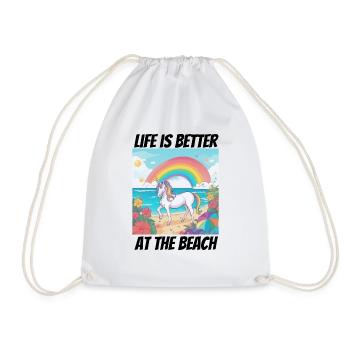 La vie est plus belle à la plage Licorne - Sac de sport léger - blanc - Devant