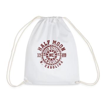 Half Moon NC | North Carolina Travel Gift - Drawstring Bag - white - Front