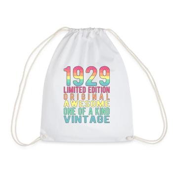 Limited Edition Since 1929 Birthday Vintage 1929 - Drawstring Bag - white - Front
