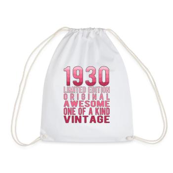 Limited Edition Since 1930 Birthday Vintage 1930's - Drawstring Bag - white - Front