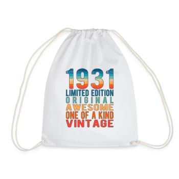 Limited Edition Since 1931 Birthday Vintage 1931 - Drawstring Bag - white - Front