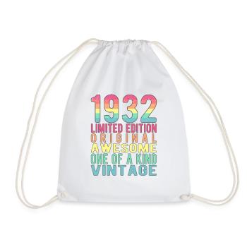 Limited Edition Since 1932 Birthday Vintage 1932 - Drawstring Bag - white - Front