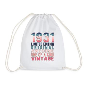 Limited Edition Since 1931 Birthday Vintage 1931 - Drawstring Bag - white - Front