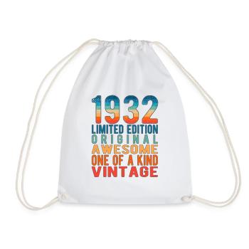 Limited Edition Since 1932 Birthday Vintage 1932 - Drawstring Bag - white - Front