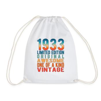 Limited Edition Since 1933 Birthday Vintage 1933 - Drawstring Bag - white - Front