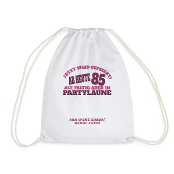 85th Birthday Man and Woman Guestbook - Drawstring Bag - white - Front