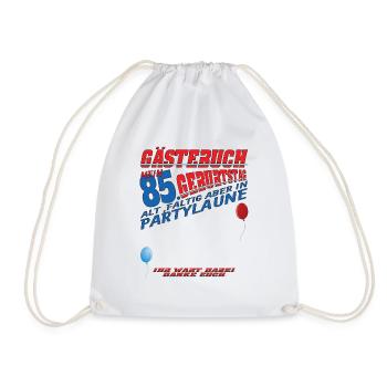 85th Birthday Man and Woman Guestbook - Drawstring Bag - white - Front