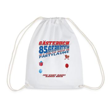 85th Birthday Man and Woman Guestbook - Drawstring Bag - white - Front
