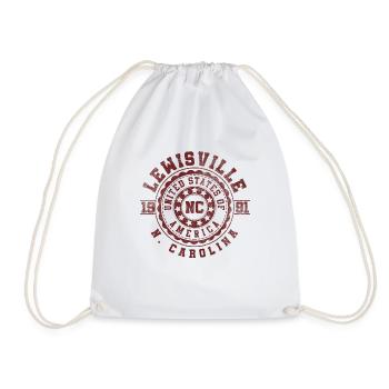 Lewisville NC | North Carolina Travel Gift - Drawstring Bag - white - Front