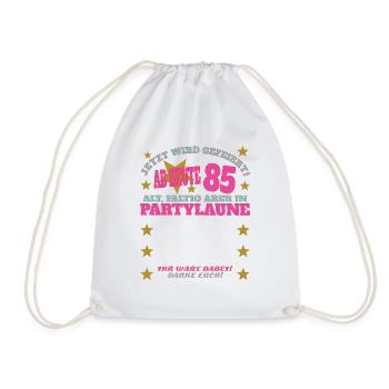 85th Birthday Man and Woman Guestbook - Drawstring Bag - white - Front