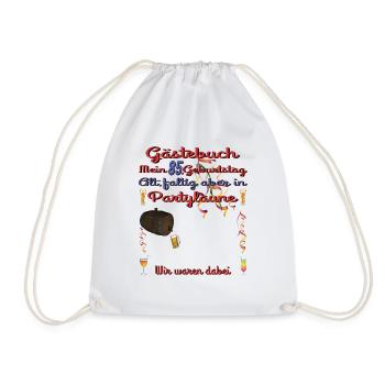 85th Birthday Man and Woman Guestbook - Drawstring Bag - white - Front