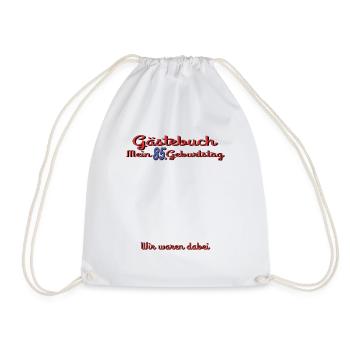 85th Birthday Man and Woman Guestbook - Drawstring Bag - white - Front