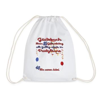 85th Birthday Man and Woman Guestbook - Drawstring Bag - white - Front
