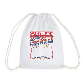 85th Birthday Man and Woman Guestbook - Drawstring Bag - white - Front