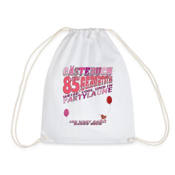 85th Birthday Man and Woman Guestbook - Drawstring Bag - white - Front