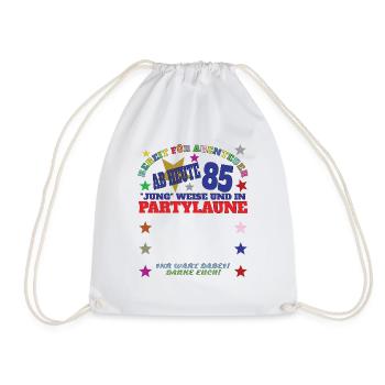 85th Birthday Man and Woman Guestbook - Drawstring Bag - white - Front