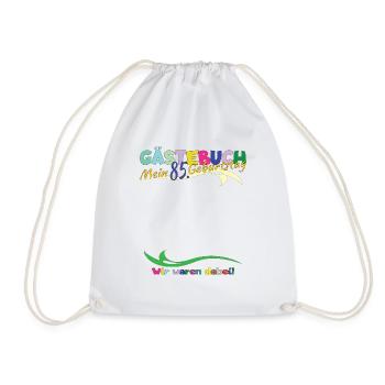 85th Birthday Man and Woman Guestbook - Drawstring Bag - white - Front