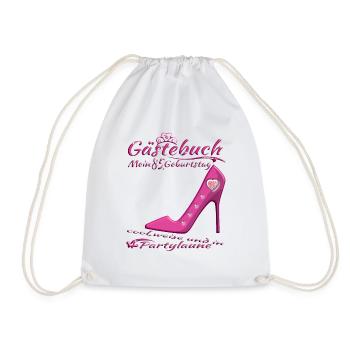 85th Birthday Man and Woman Guestbook - Drawstring Bag - white - Front