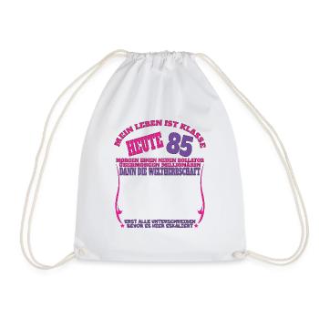 85th Birthday Man and Woman Guestbook - Drawstring Bag - white - Front