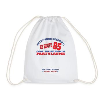 85th Birthday Man and Woman Guestbook - Drawstring Bag - white - Front
