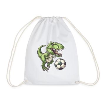Footballer T-Rex - Drawstring Bag - white - Front