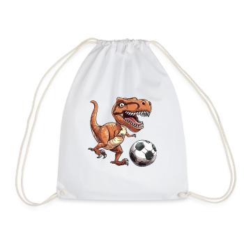 Soccer T Rex Fußballer - Turnbeutel - Weiß - Vorne