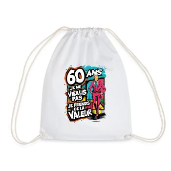 60 ans Je Ne Vieillis Pas, Cadeau 60e Anniversaire - Sac de sport léger - blanc - Devant