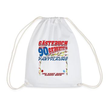 Livre d’or homme et femme 90e anniversaire - Sac de sport léger - blanc - Devant