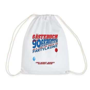 Livre d’or homme et femme 90e anniversaire - Sac de sport léger - blanc - Devant