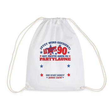 90th Birthday Man and Woman Guestbook - Drawstring Bag - white - Front