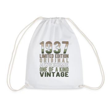 Limited Edition Since 1937 Birthday Vintage 1937 - Drawstring Bag - white - Front