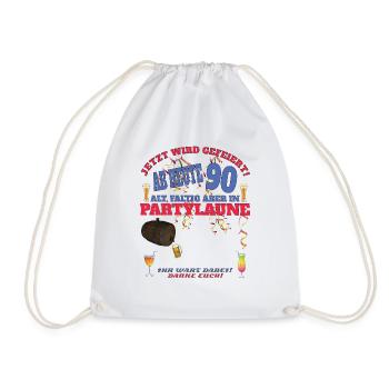90th Birthday Man and Woman Guestbook - Drawstring Bag - white - Front