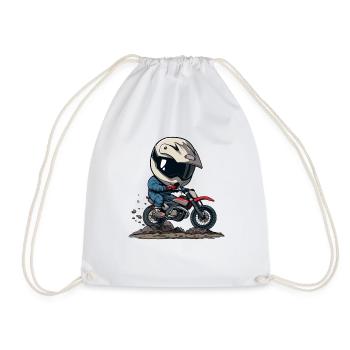 Motocross für Kinder - Turnbeutel - Weiß - Vorne