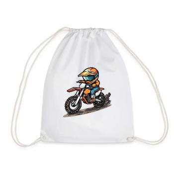 Motocross für Kinder - Turnbeutel - Weiß - Vorne