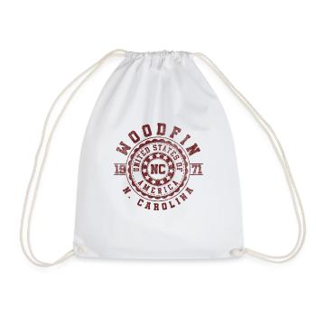 Woodfin NC | Cadeau de voyage en Caroline du Nord - Sac de sport léger - blanc - Devant