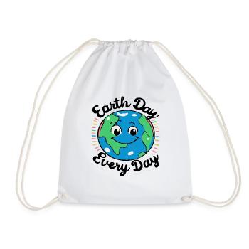 Earth Day Environmental Protection Environmentalist Gift Idea - Drawstring Bag - white - Front