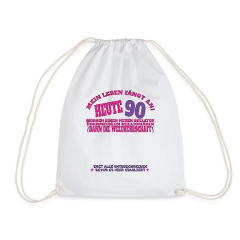 Livre d’or homme et femme 90e anniversaire - Sac de sport léger - blanc - Devant
