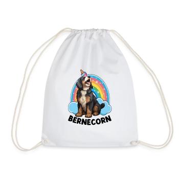 Bernecorn, Funny Unicorn Bernedoodle - Drawstring Bag - white - Front
