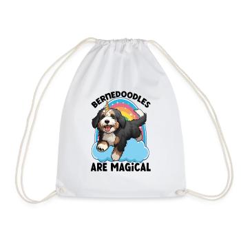 Unicorn Bernedoodles Are Magical - Drawstring Bag - white - Front