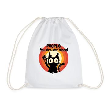 PEOPLE, You Are Not Alone! - Drawstring Bag - white - Front