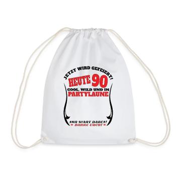 90th Birthday Man and Woman Guestbook - Drawstring Bag - white - Front