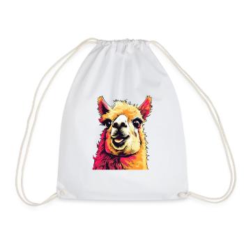 Alpaca in Pop Art - Drawstring Bag - white - Front