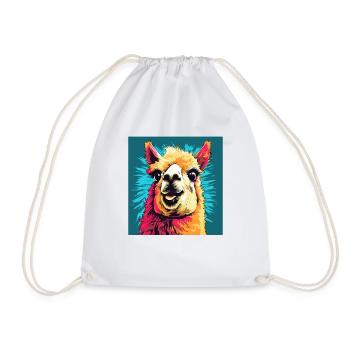 Alpaca in Pop Art - Drawstring Bag - white - Front