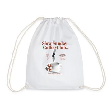 Slow Sunday Coffee Club - Coffee Dive - Drawstring Bag - white - Front