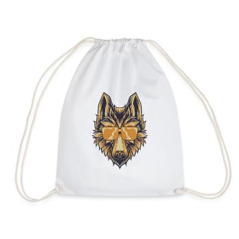 Loup avec lunettes de soleil T-Shirt tête de loups canins - Sac de sport léger - blanc - Devant