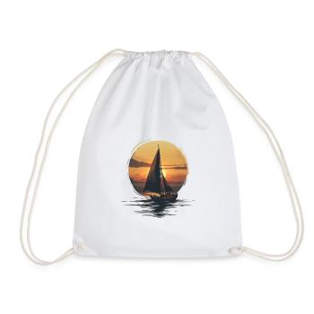 Sailboat At Sunset Adventure - Drawstring Bag - white - Front
