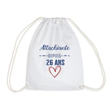 idée cadeau anniversaire 26 ans fille femme ado - Sac de sport léger - blanc - Devant