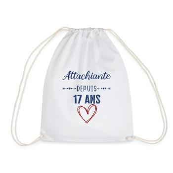 idée cadeau anniversaire 17 ans fille femme ado - Sac de sport léger - blanc - Devant