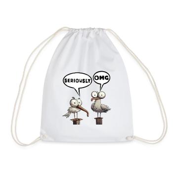 Omg seriously so funny omg - Drawstring Bag - white - Front